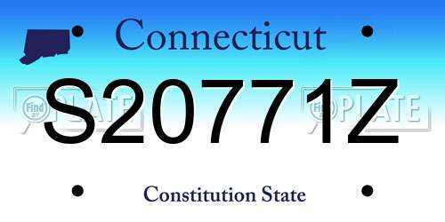 S20771Z Connecticut License Plate