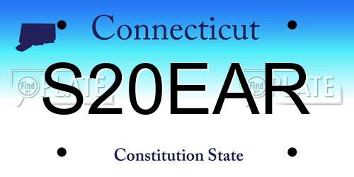 S20EAR Connecticut License Plate
