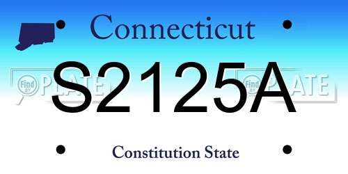S2125A Connecticut License Plate