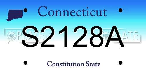 S2128A Connecticut License Plate