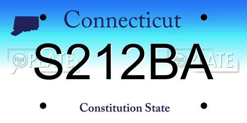 S212BA Connecticut License Plate