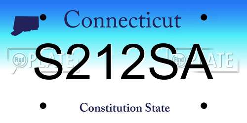 S212SA Connecticut License Plate