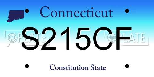 S215CF Connecticut License Plate