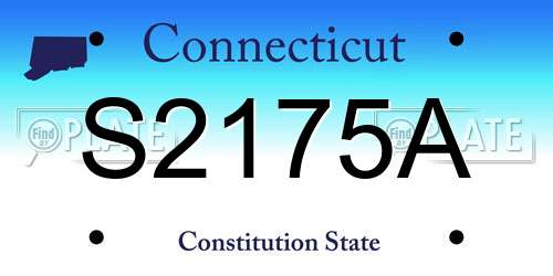 S2175A Connecticut License Plate
