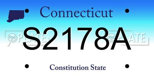 S2178A Connecticut License Plate