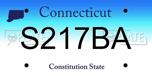 S217BA Connecticut License Plate