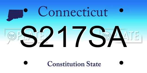 S217SA Connecticut License Plate