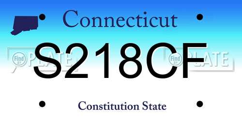 S218CF Connecticut License Plate