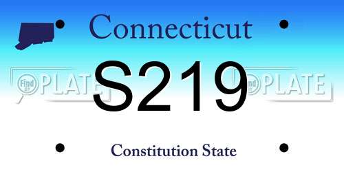 S219 Connecticut License Plate