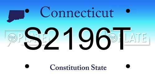 S2196T Connecticut License Plate