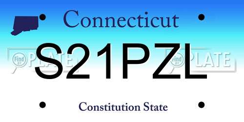 S21PZL Connecticut License Plate