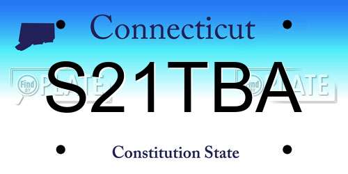 S21TBA Connecticut License Plate