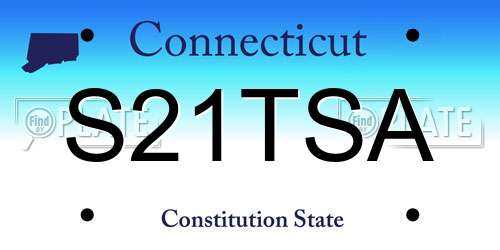 S21TSA Connecticut License Plate