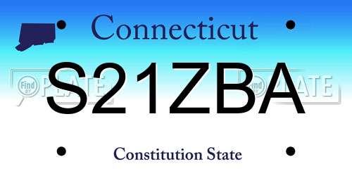 S21ZBA Connecticut License Plate