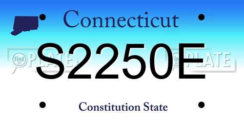 S2250E Connecticut License Plate