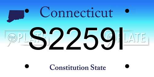 S2259I Connecticut License Plate