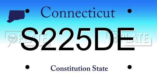 S225DE Connecticut License Plate
