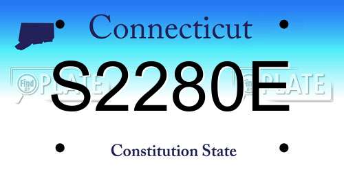S2280E Connecticut License Plate