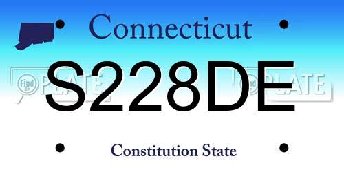 S228DE Connecticut License Plate