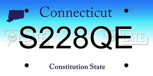 S228QE Connecticut License Plate