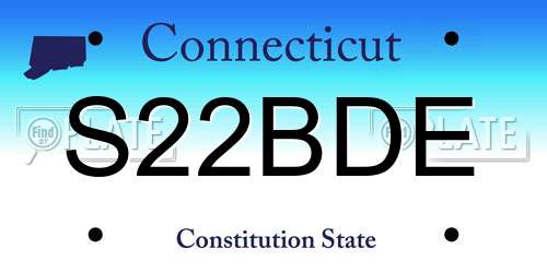 S22BDE Connecticut License Plate