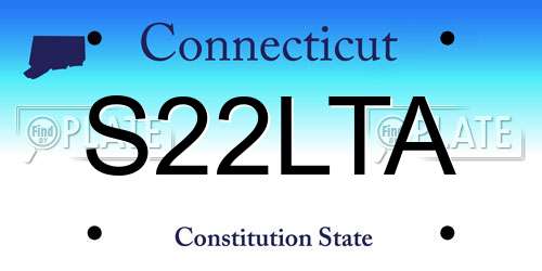 S22LTA Connecticut License Plate