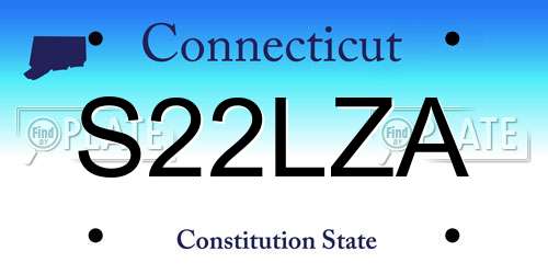 S22LZA Connecticut License Plate