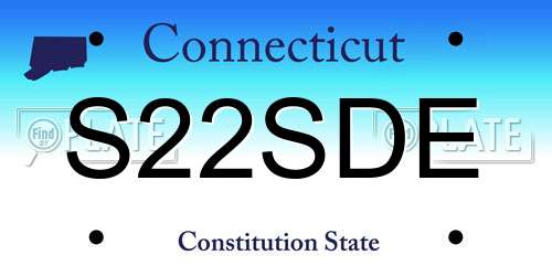 S22SDE Connecticut License Plate
