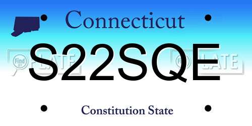 S22SQE Connecticut License Plate