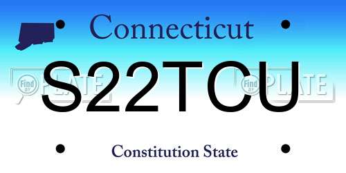 S22TCU Connecticut License Plate