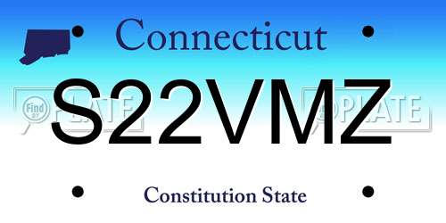 S22VMZ Connecticut License Plate