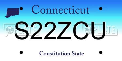 S22ZCU Connecticut License Plate