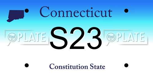 S23 Connecticut License Plate