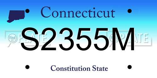 S2355M Connecticut License Plate