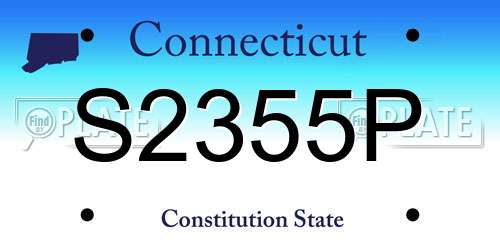 S2355P Connecticut License Plate