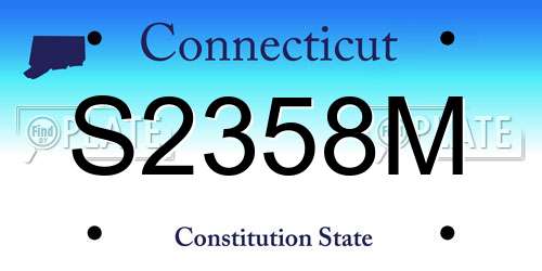 S2358M Connecticut License Plate