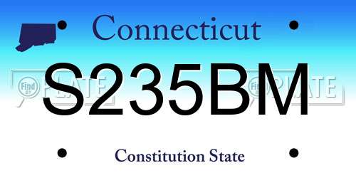 S235BM Connecticut License Plate