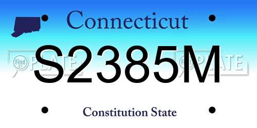 S2385M Connecticut License Plate