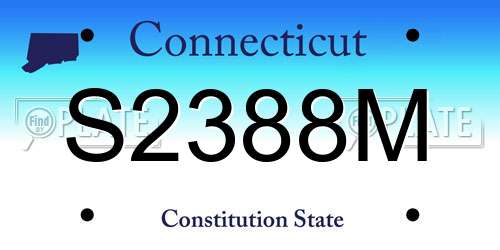 S2388M Connecticut License Plate