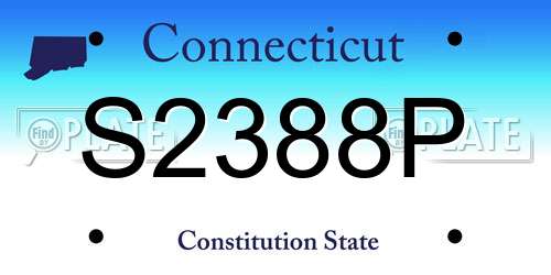 S2388P Connecticut License Plate