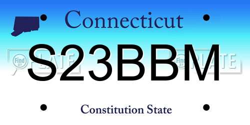 S23BBM Connecticut License Plate