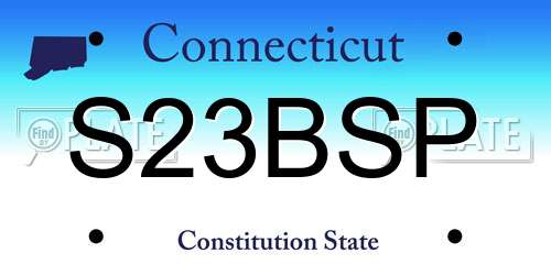 S23BSP Connecticut License Plate