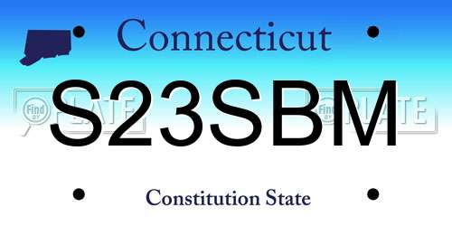 S23SBM Connecticut License Plate