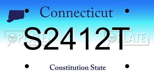 S2412T Connecticut License Plate