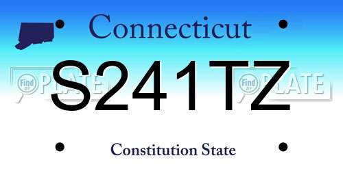 S241TZ Connecticut License Plate