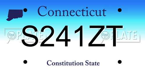 S241ZT Connecticut License Plate
