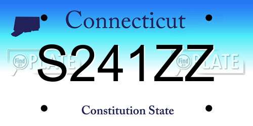 S241ZZ Connecticut License Plate