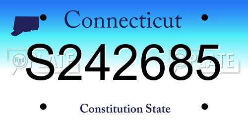 S242685 Connecticut License Plate