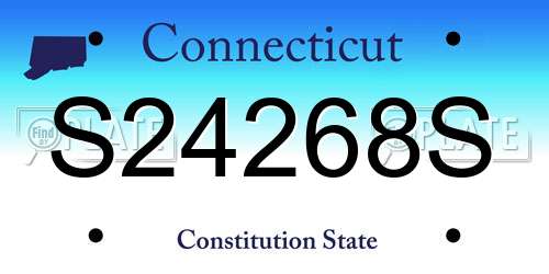S24268S Connecticut License Plate