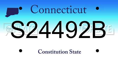 S24492B Connecticut License Plate